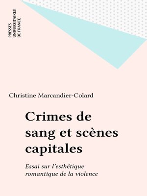 cover image of Crimes de sang et scènes capitales